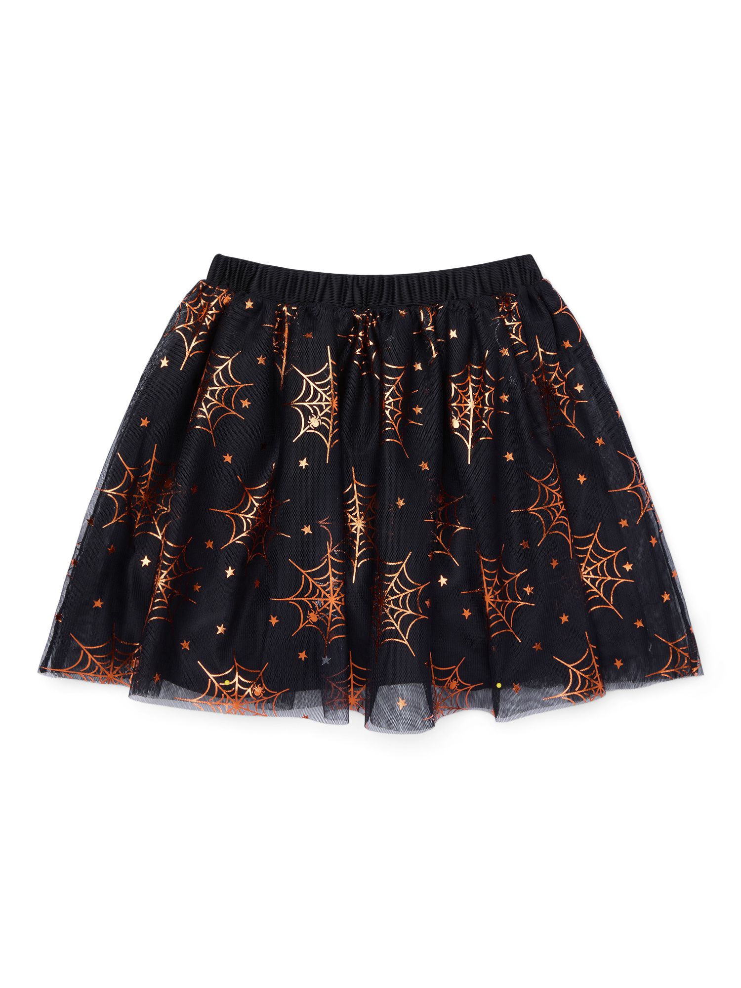 Wonder Nation Girls Embellished Halloween Spider Web Skirt, Sizes 4-18 - Walmart.com | Walmart (US)