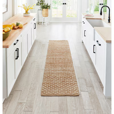 allen + roth Speckled Dunes 2 x 7 (ft) Jute Natural Ivory Rectangular Indoor Runner rug | Lowe's