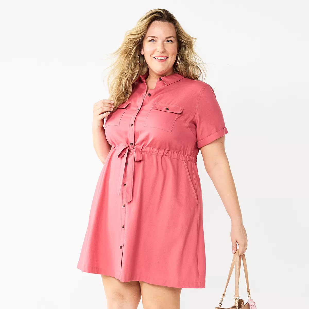 Plus Size Croft & Barrow® Belted Utility Dress | Kohl's