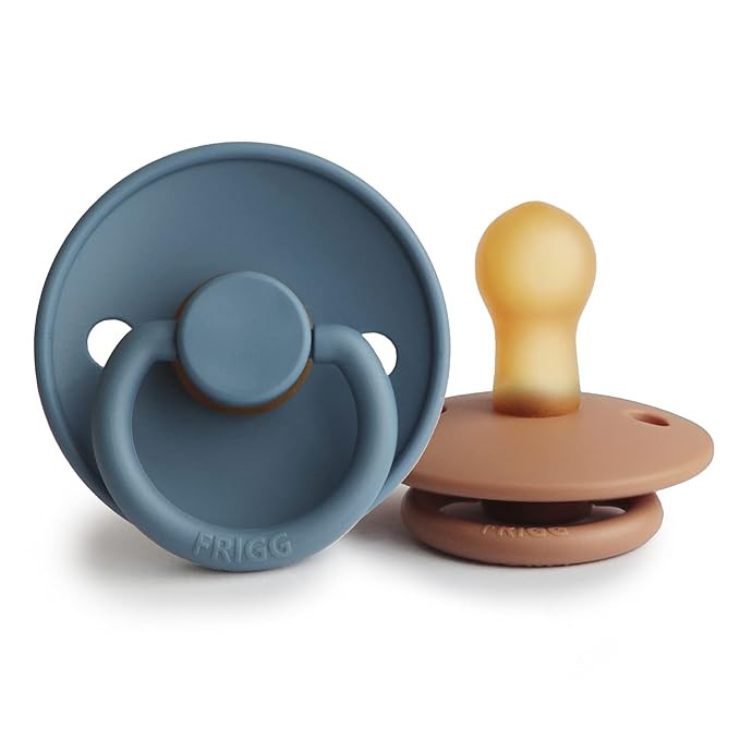 FRIGG Natural Rubber Baby Pacifier | Made in Denmark | BPA-Free (Peach Bronze/Glacier Blue, 0-6 M... | Amazon (US)