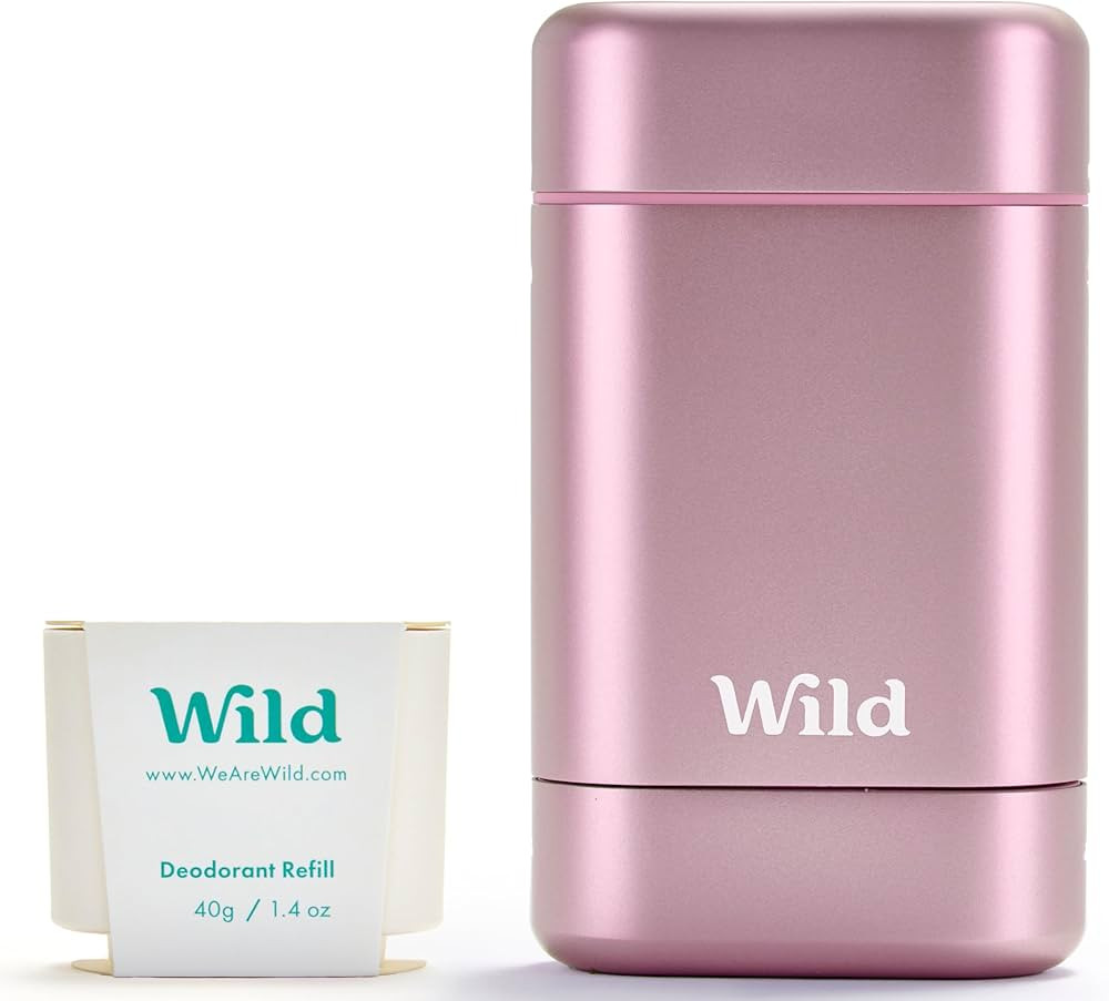 Wild - Refillable Deodorant Starter Kit with Pink Case and Fresh Cotton & Sea Salt Scented Refill... | Amazon (US)