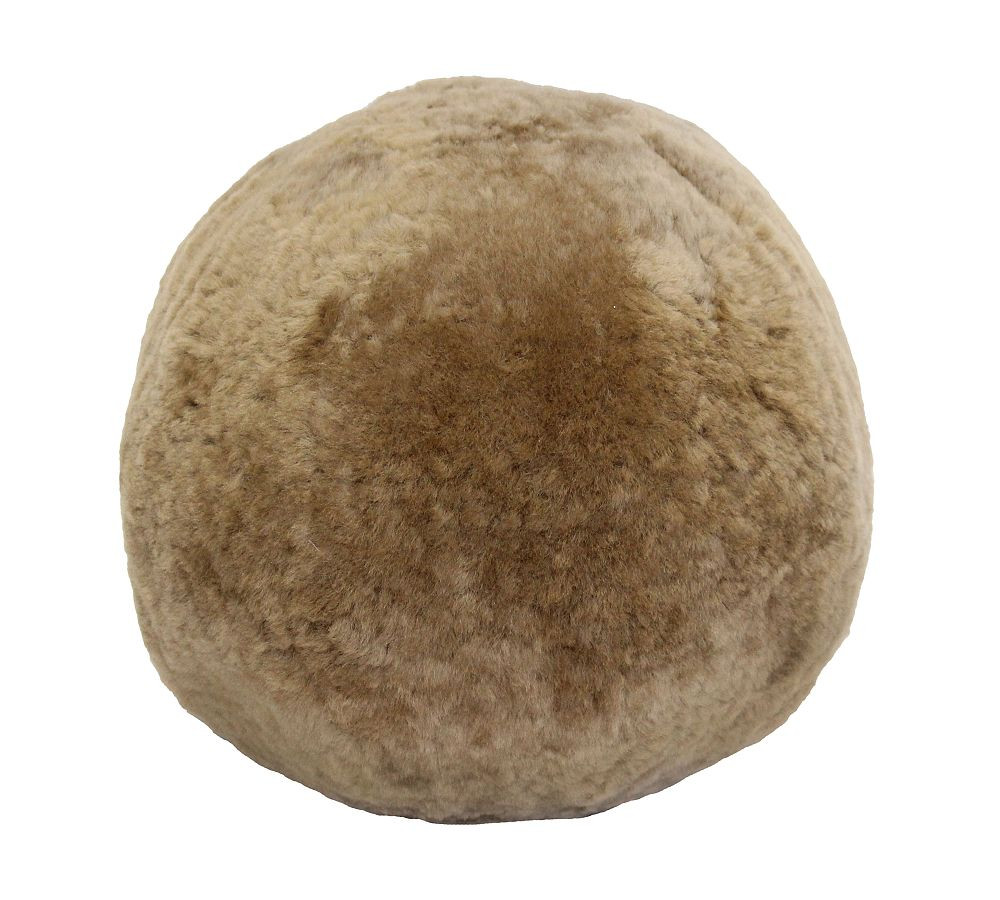 Caye Shortwool Sheepskin Ball Pillow | Pottery Barn (US)