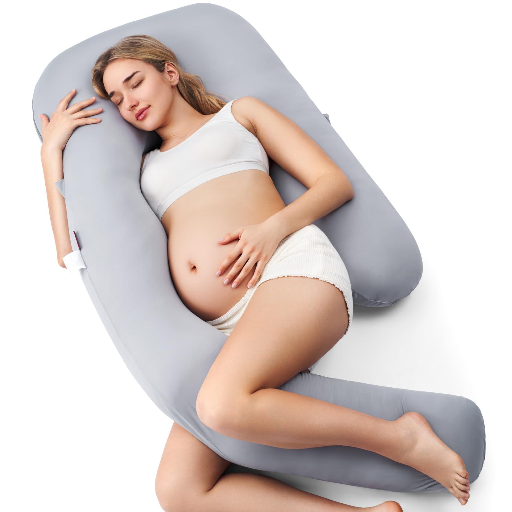 Momcozy Pregnancy Pillow with Cooling Cover, Dreamlign U Pro Maternity Pillow with Adjustable Leg... | Amazon (US)