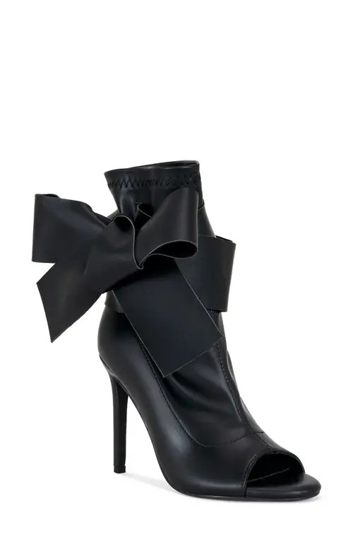 AZALEA WANG Klarice Open Toe Bootie in Black at Nordstrom, Size 8.5 | Nordstrom