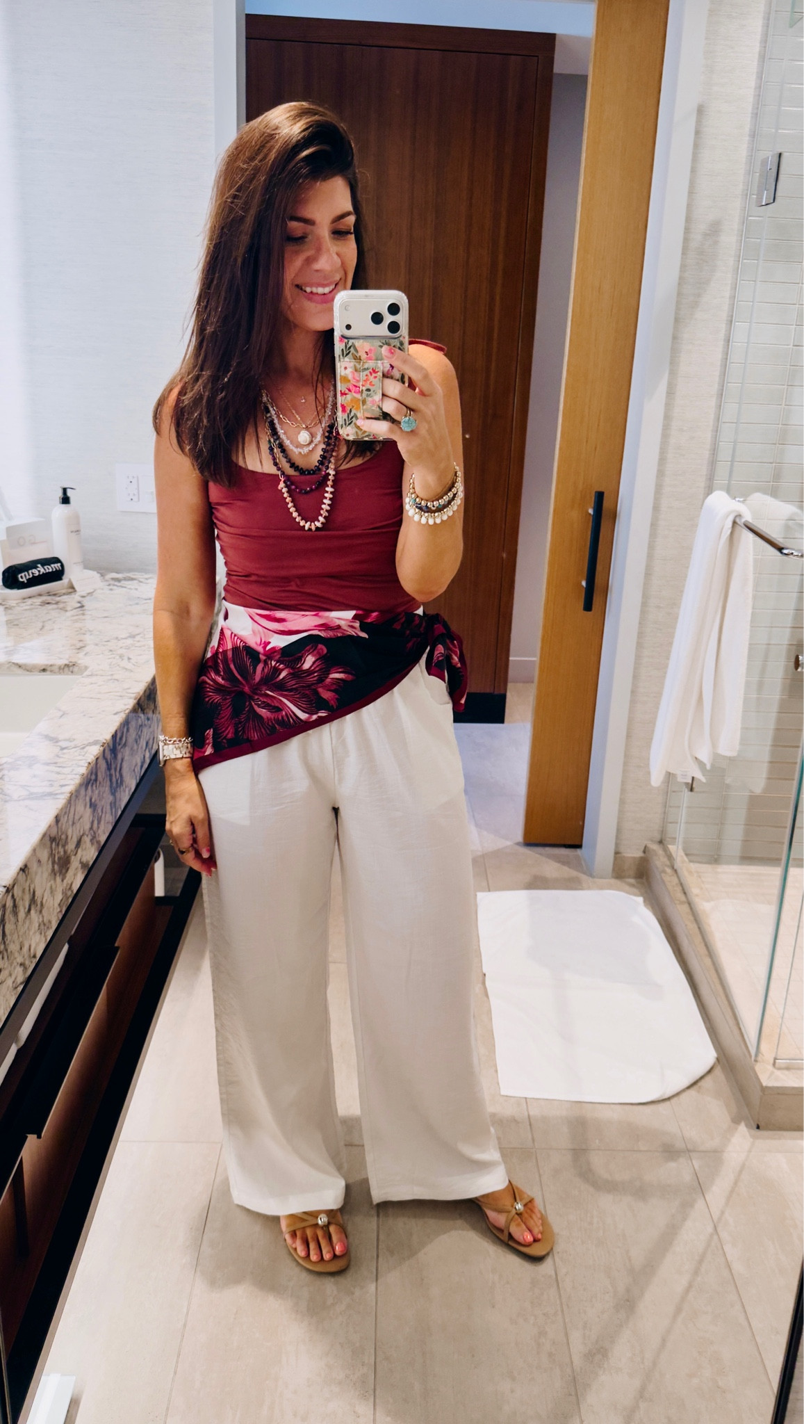 In a medium tank and large wide leg pants

#LTKMidsize #LTKOver40 #LTKSaleAlert