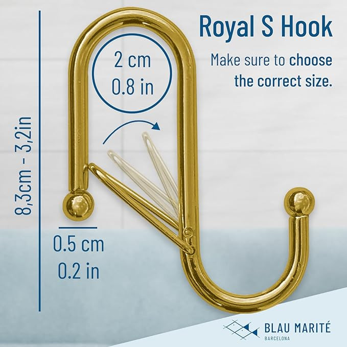 10 Metalic S-Hooks with Anti-Fall System. Anti Drop S-Shaped Hook with Safety Buckle to Prevent F... | Amazon (US)