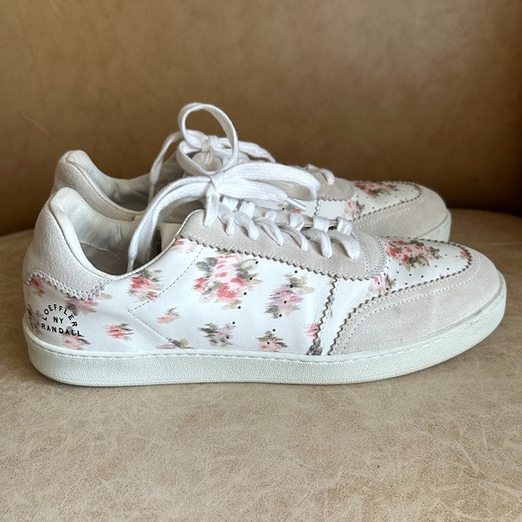 Loeffler Randall Leather Floral Keeley Low Top Sneaker Size 9.5 | Poshmark