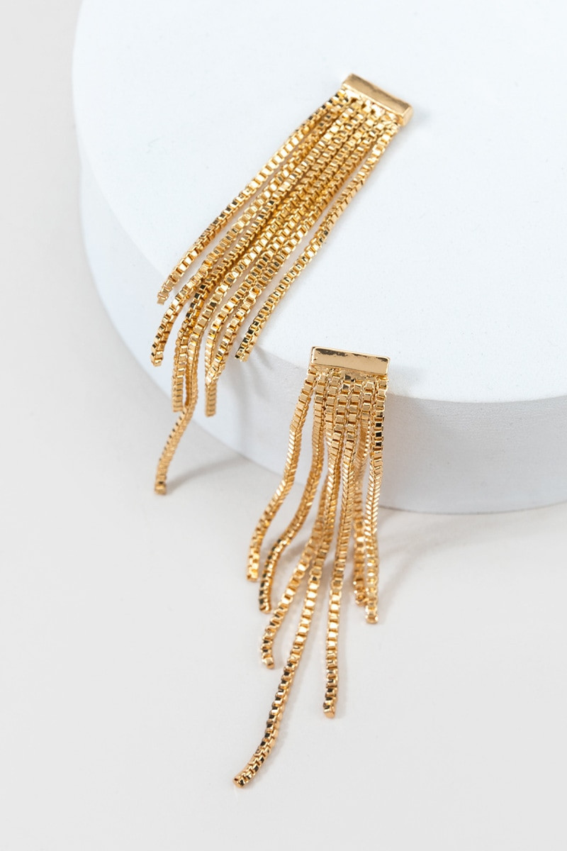 Melody Liquid Metal Chain Drop Earrings | Francesca's