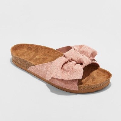 Women's Mad Love Adia Bow Footbed Sandals - Blush | Target