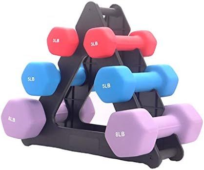 Joopee Women Men Hand Dumbbell Weight Set with Rack Daily for Strength Training, Weight Loss, Wor... | Amazon (US)
