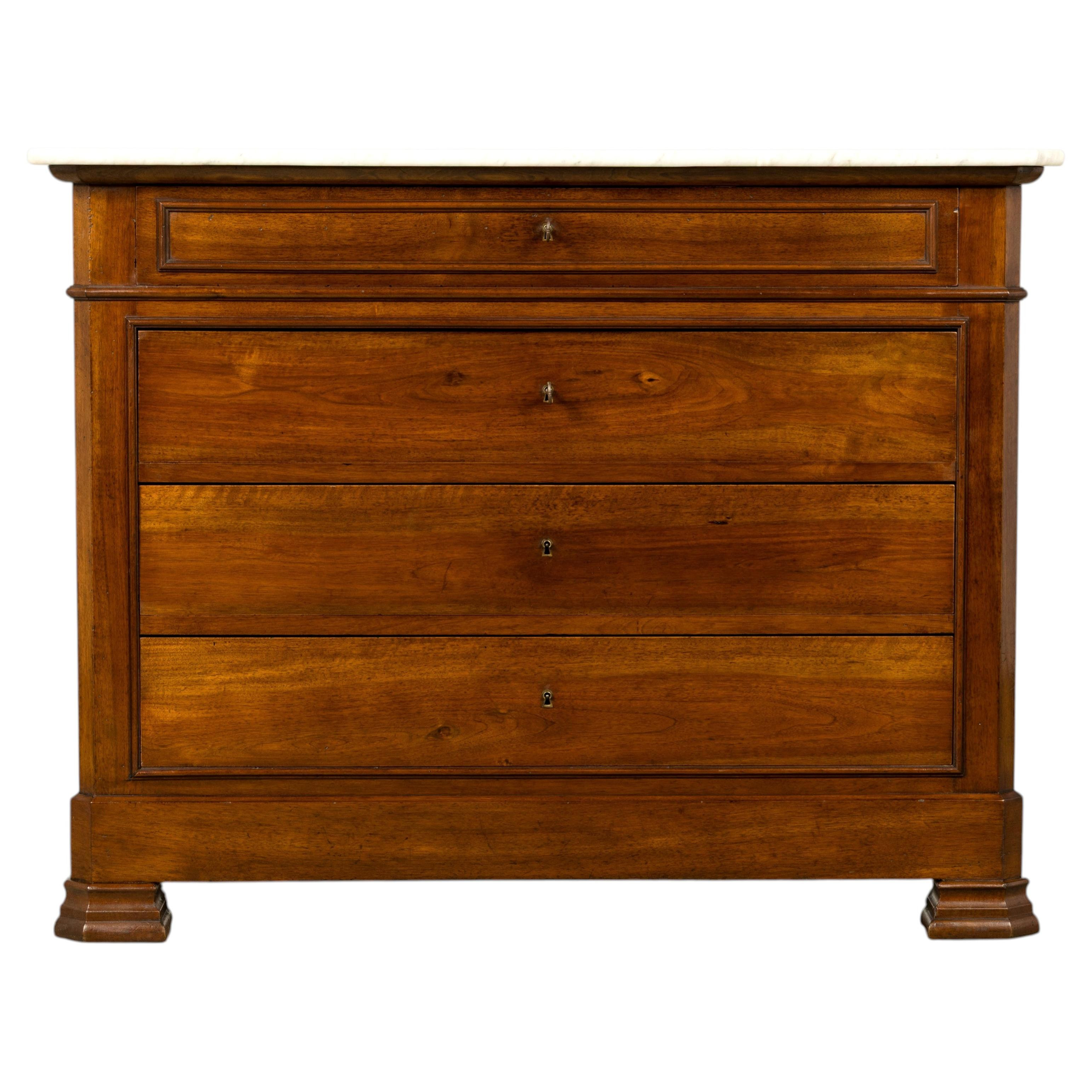 Mid-19th Century Louis Philippe Commode with Marble Top, France | 1stDibs