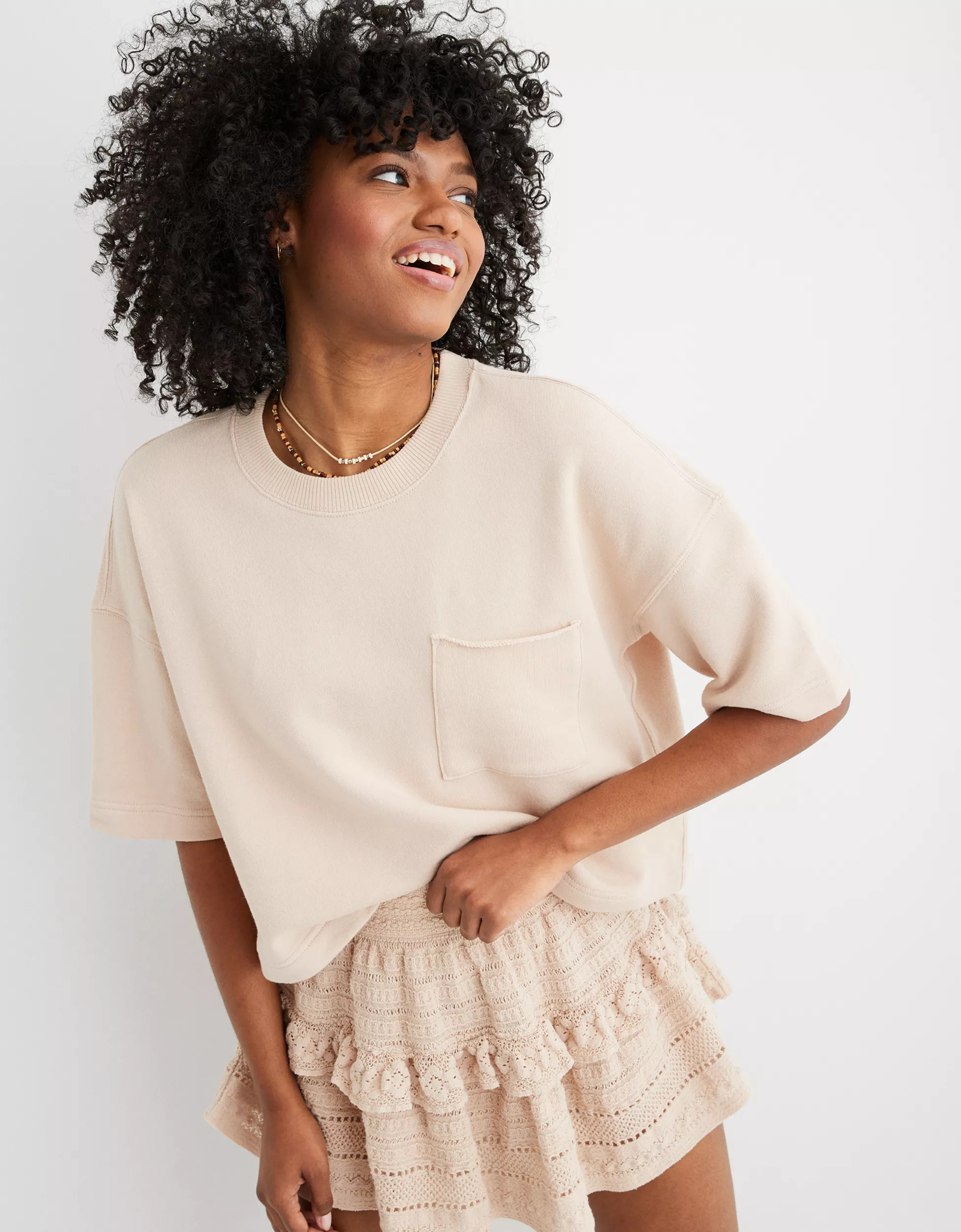 Aerie Short Sleeve Sweatshirt | American Eagle Outfitters (US & CA)