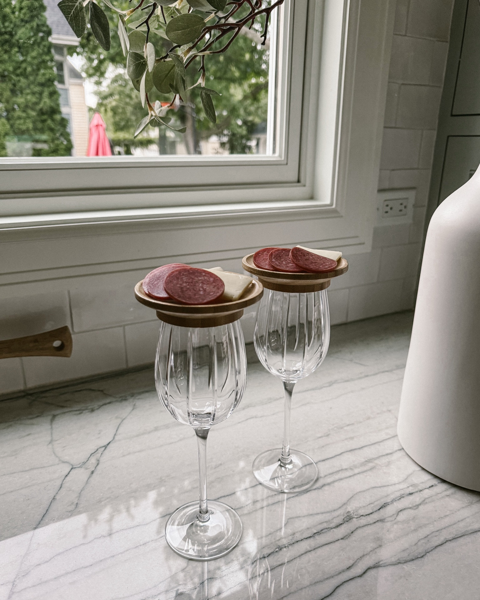Mini charcuterie boards that sit atop your wine glass. The cutest presentation! 🫒

#LTKFindsUnder50 #LTKSeasonal #LTKHome