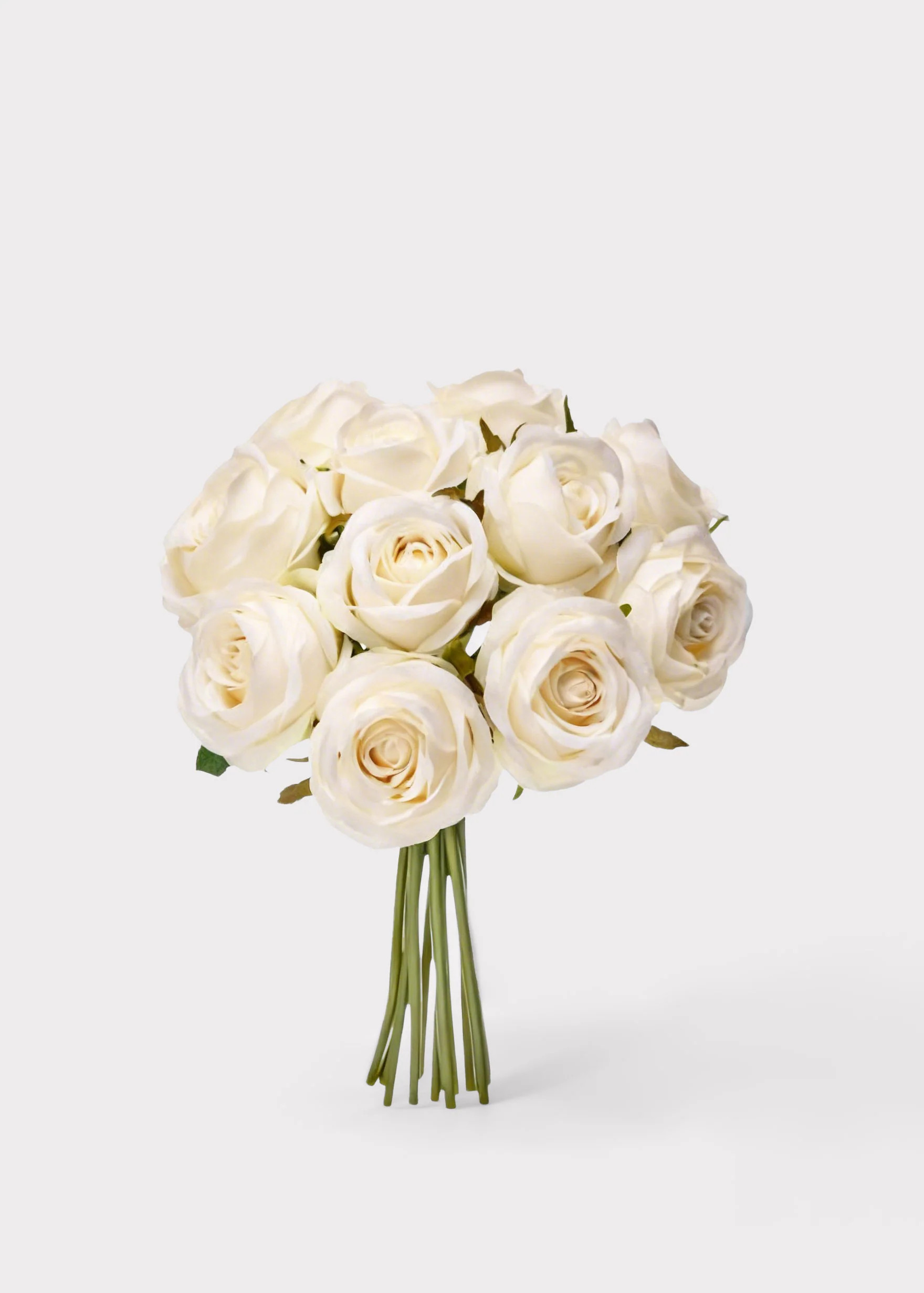 Ivory Fake Rose Flower Bundle of 11 - 12" | Afloral