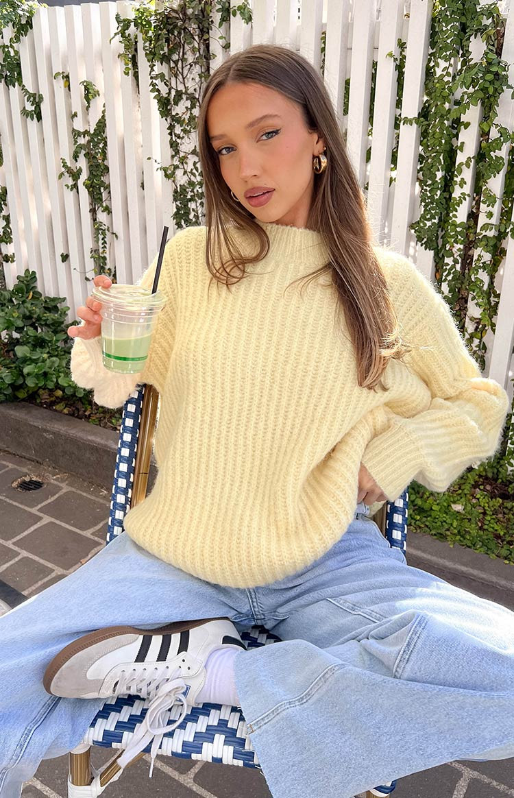 Ace Yellow Oversized Sweater | Beginning Boutique (AU)