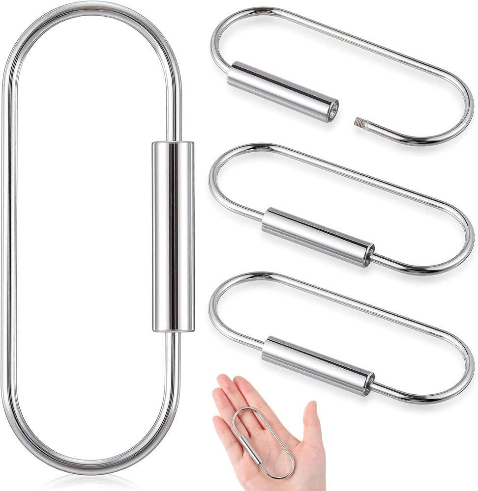 WILLBOND Brass Carabiner Key Ring Locking Screw Carabiner Clips Round Key Rings Keychain Kit for ... | Amazon (US)