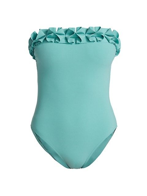 Ellery Ruffled Strapless One-Piece Swimsuit | Saks Fifth Avenue