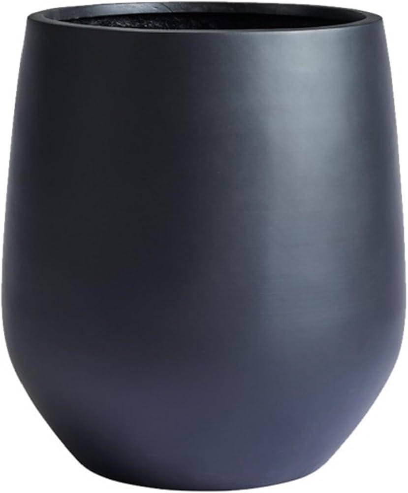 DTY Signature Mount Wilson 1-piece Fiberstone Tapered Planter for Indoor/Outdoor, Black, 11.8" H ... | Amazon (US)