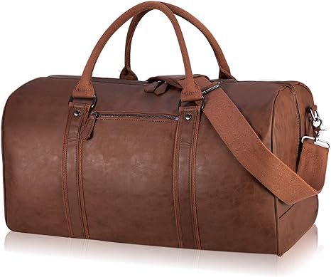 Oversized Travel Duffel Bag, Waterproof Leather Weekend bag Gym Sports Overnight Large Carry On H... | Amazon (US)