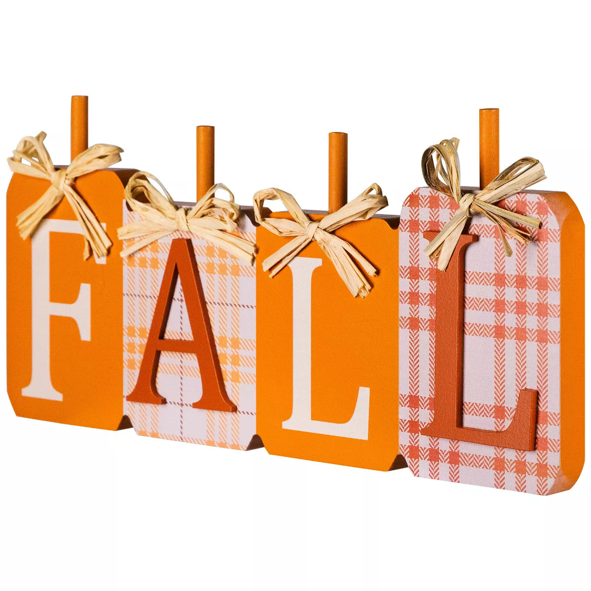 Northlight Plaid Pumpkins Wooden Fall Harvest Sign - 11" | Target