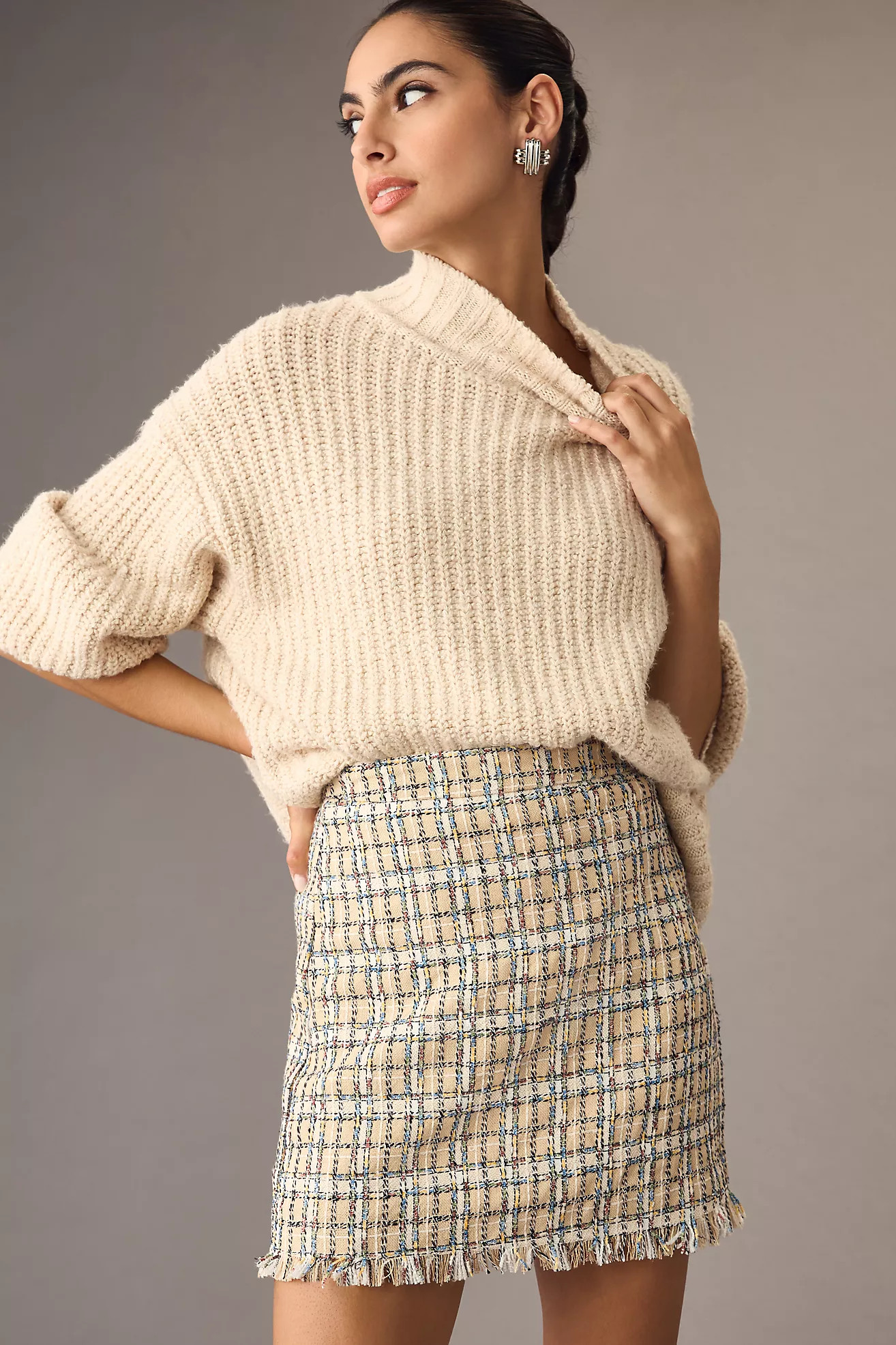 English Factory Clean Tweed Mini Skirt | Anthropologie (US)
