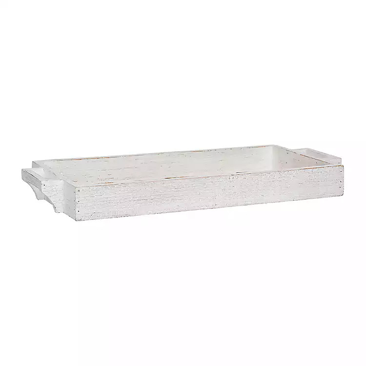 White Antique Wooden Tray | Kirkland's Home