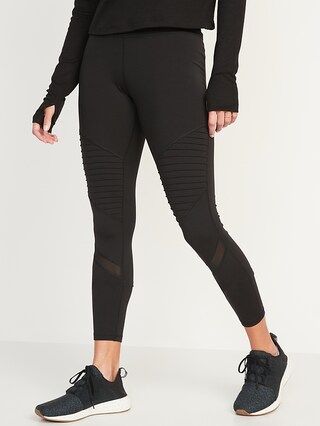 High-Waisted PowerPress Moto 7/8-Length Leggings for Women | Old Navy (US)