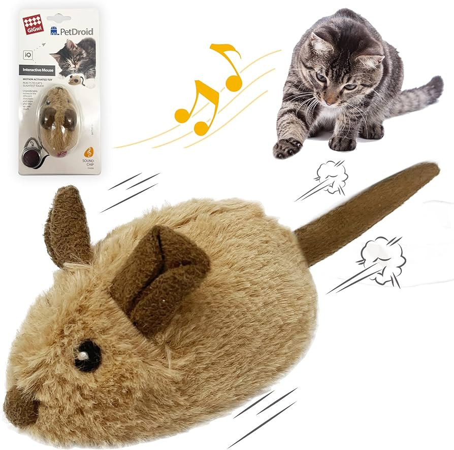 Gigwi Interactive Cat Toy Mouse, Moving Automatic Cat Toys Mice Electronic with Furry Tail, Autom... | Amazon (US)