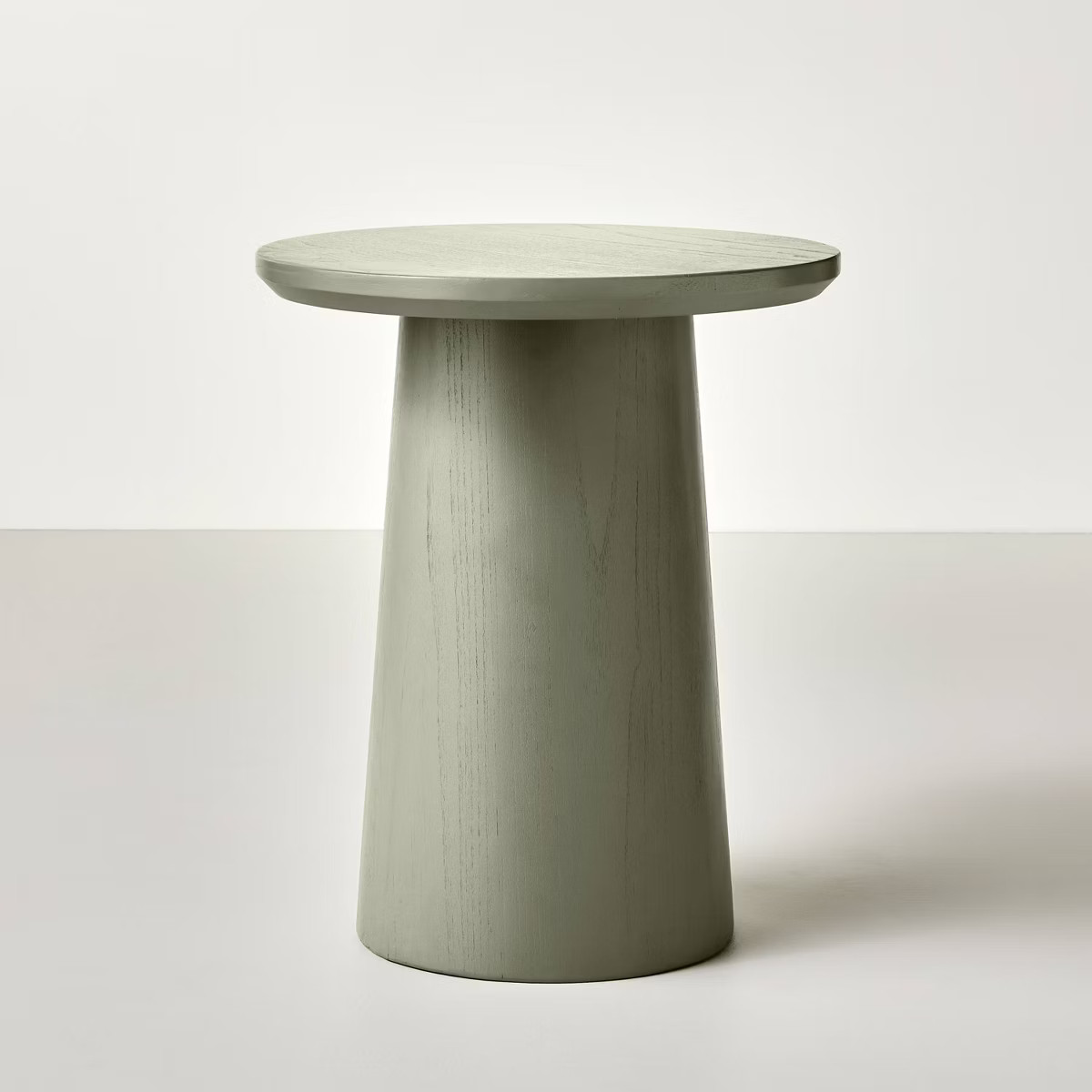 Wooden Round Pedestal Accent Side Table - Sage Green - Hearth & Hand™ with Magnolia | Target
