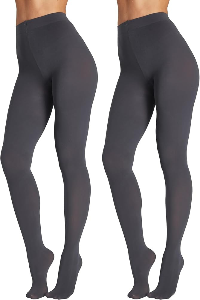 2Pairs Opaque Tights for Women 80D High Waist Womens Stockings Soft & Elastic Women’s Pantyhose... | Amazon (US)