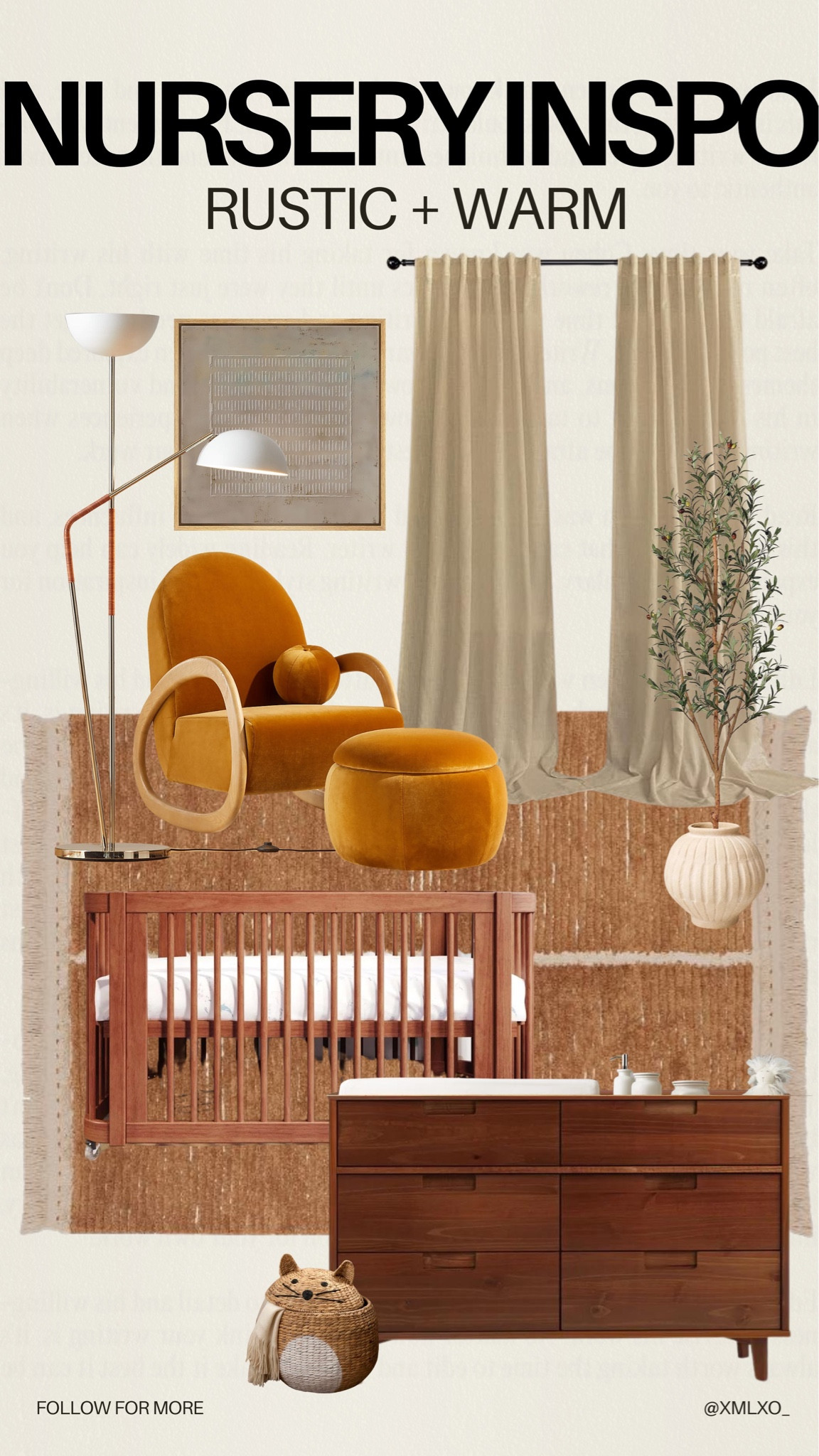 Nursery Inspo: Rustic + Warm! Love this for either a girl or a boy. The crib is the Wave crib by Nestig, love the three-in-one and on wheels!

#nurserydesign #nurseryinspo #neutralnursery #interiordesign #homedecor #interiors

#LTKbump #LTKbaby #LTKhome
