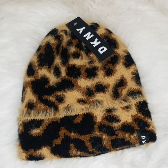 NWT DKNY BEANIE WINTER HAT LEOPARD CHIC | Poshmark