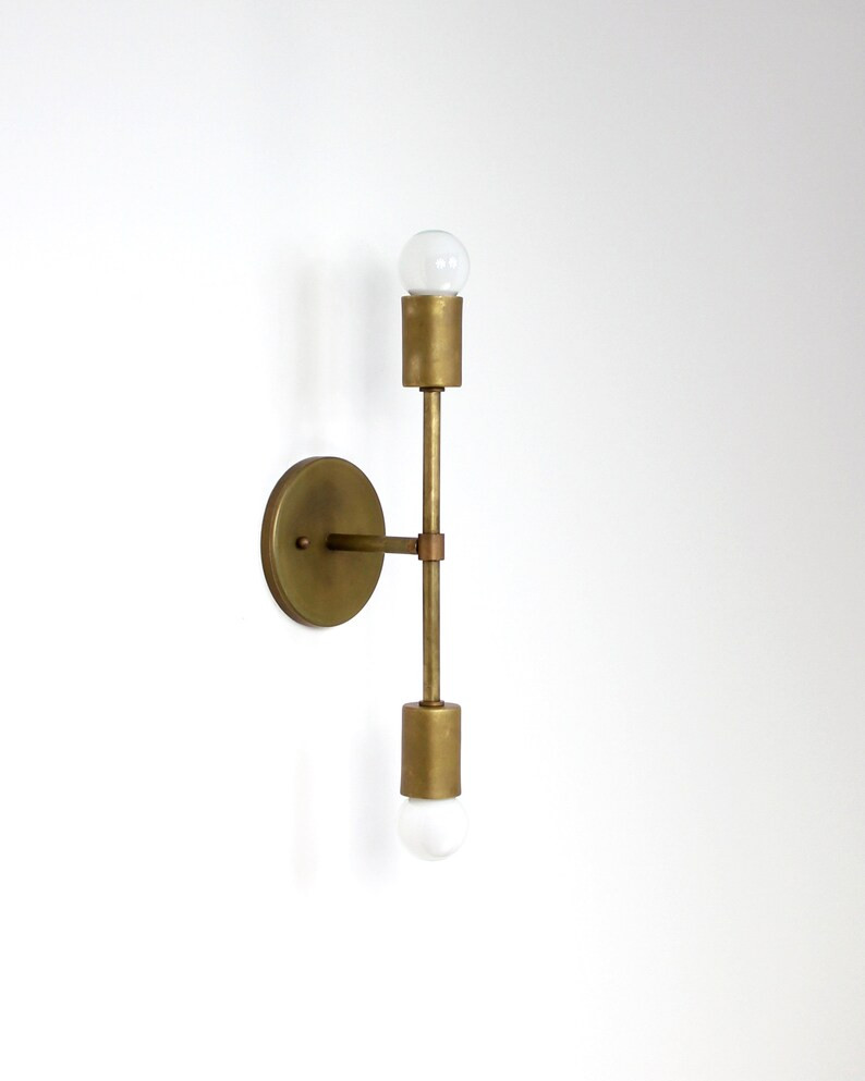 Trek Bar - contemporary minimal brass wall sconce dual lamp light fixture | Etsy (US)