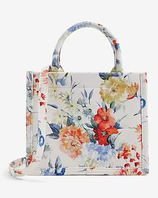 Mini Pastel Floral Print Canvas Tote Bag | Express
