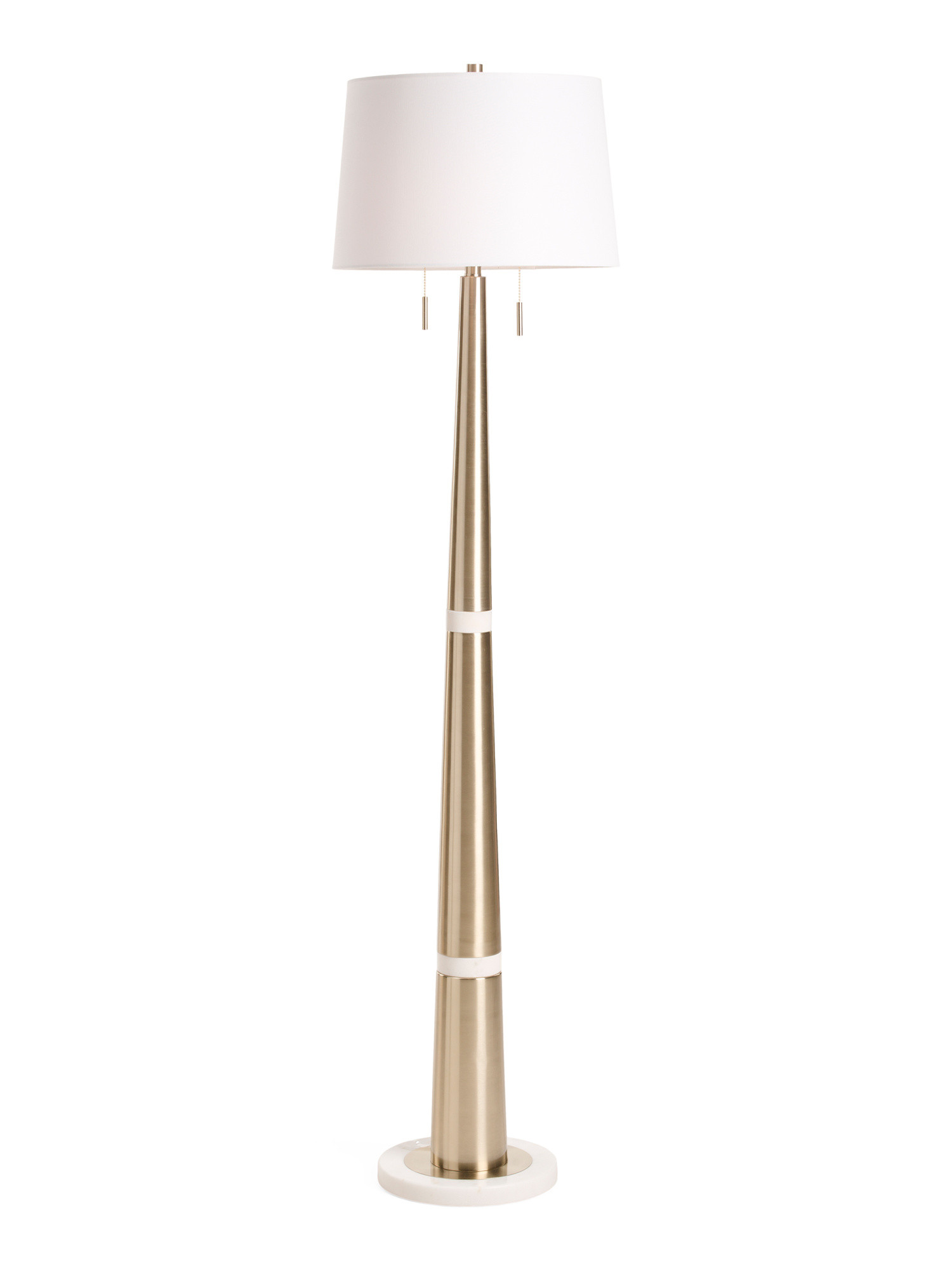 65in Metal And Marble Cone Double Pull Floor Lamp | Furniture & Lighting | Marshalls | Marshalls