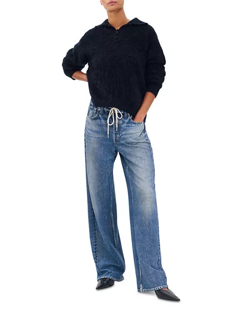 Mirarmar Cotton Terry Wide Leg Drawstring Sweatpant Jean | Bloomingdale's (US)