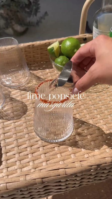 Lime popsicle margs 🍋🍹🌶️❤️‍🔥

#cincodemayo #margarita #marg #summercocktail #glassware #ribbedglassware #cocktailglass #barcart #wickerbarcart #outdoorbarcart #outdoor #patio 

#LTKSeasonal #LTKhome #LTKparties