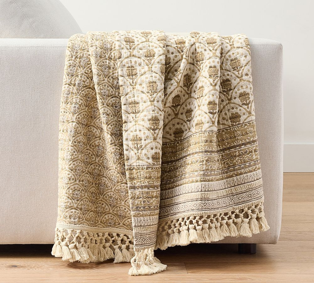 Jacquard Cotton Throw | Pottery Barn CA