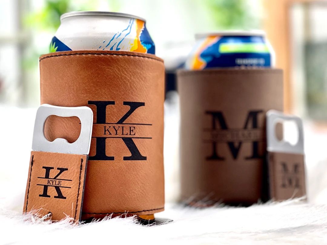 Personalized Can Cooler With Bottle Opener for Groomsmen Gifts - Etsy | Etsy (US)