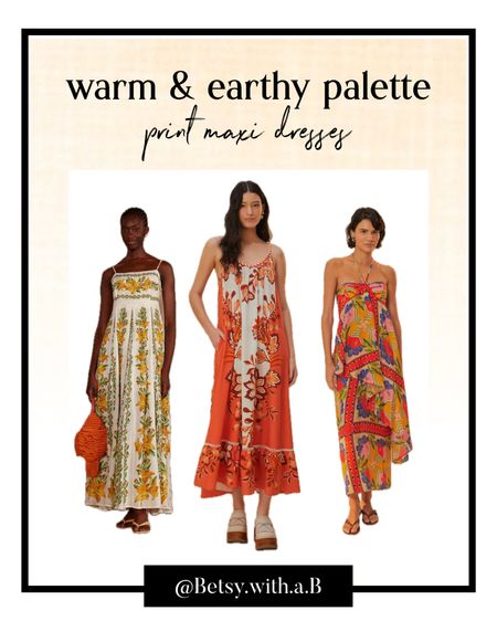 Farm Rio maxi dresses in warm & earthy colors from the autumn palette. 


#LTKStyleTip #LTKSeasonal #LTKTravel
