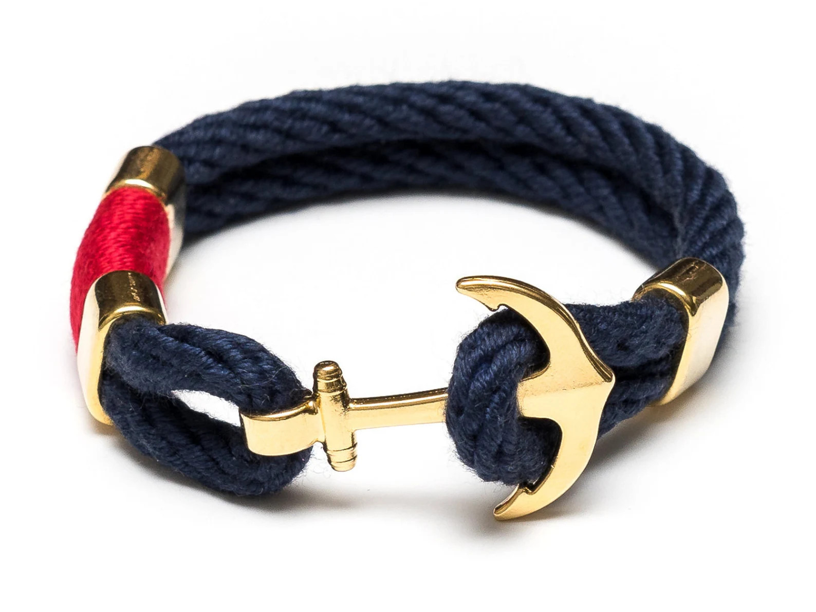 Nautical Rope Bracelet / Nautical Anchor Bracelet / Navy Red Blue Anchor Bracelet / Gold Anchor B... | Etsy (Global)