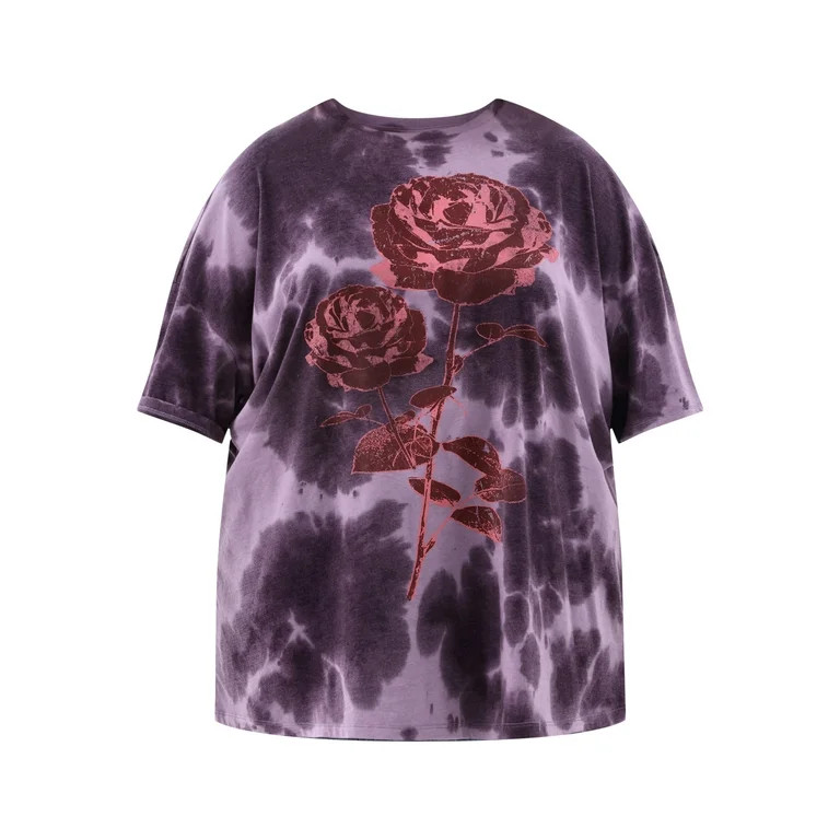 No Boundaries Graphic Boyfriend Tee, Women’s and Women’s Plus | Walmart (US)