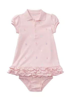 Ralph Lauren Childrenswear Baby Girls Ruffled Polo Dress & Bloomer | Belk