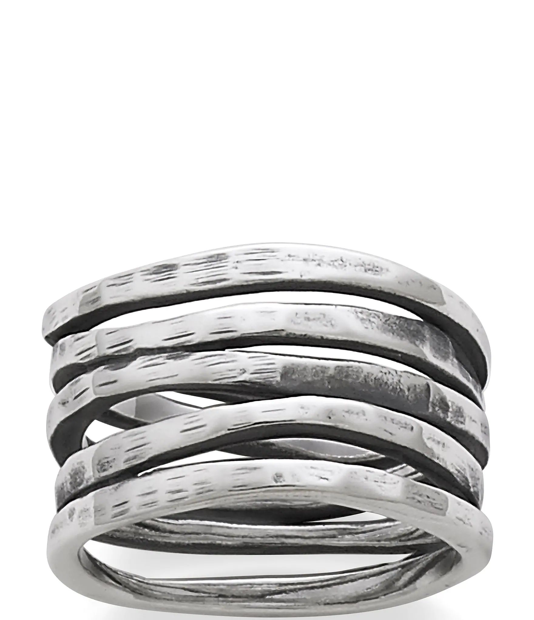 Stacked Sterling Silver Hammered Ring | Dillards