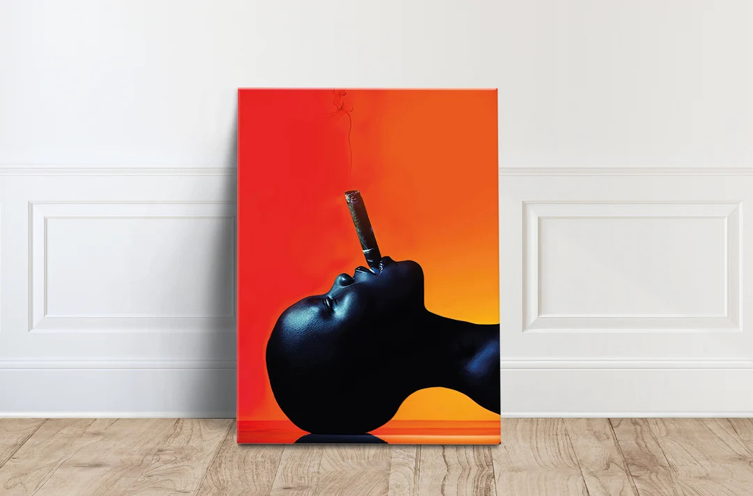 Black Woman Smoke Cigarettes Woman Lips Wall Art Canvas - Etsy | Etsy (US)