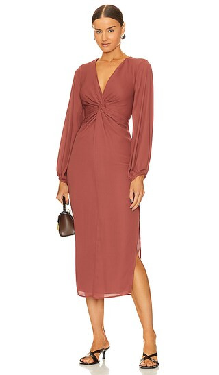 Twist Front Maxi in Cinnamon | Revolve Clothing (Global)