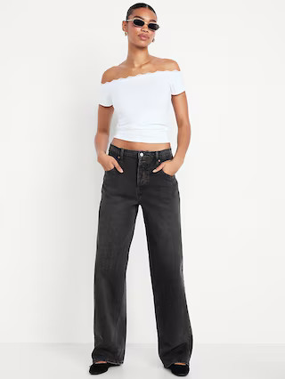 Low-Rise Slouchy Wide-Leg Jeans | Old Navy (US)