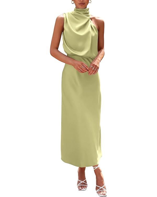 PRETTYGARDEN Womens Elegant Sleeveless Mock Neck Cocktail Party Maxi Dresses | Amazon (US)