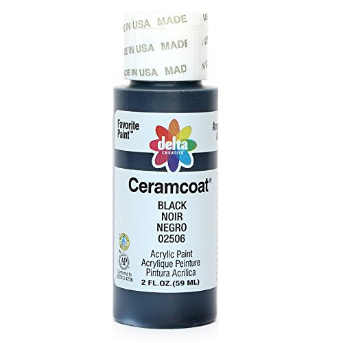 Delta Creative Ceramcoat Acrylic Paint in Assorted Colors (2 oz), 2506, Black | Amazon (US)