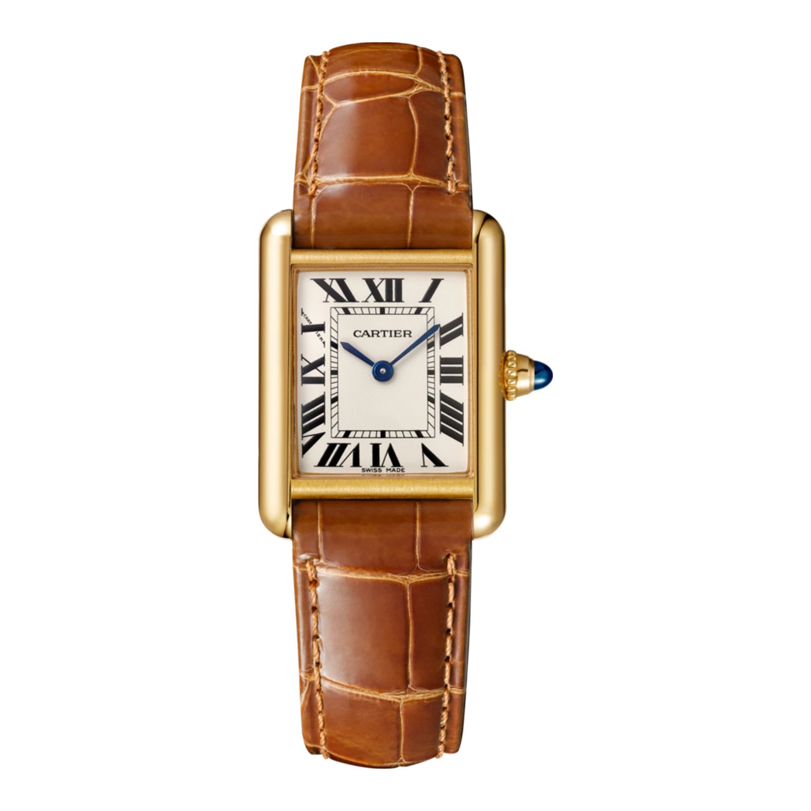 Cartier
    
    Tank Louis Cartier Watch Small Model, Quartz Movement, Yellow Gold, Leather
    ... | Goldsmiths